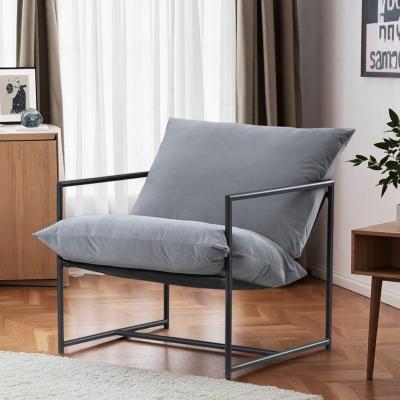 "37.4"" Velvet Sleek Modern Accent Recliner Chair with Metal Frame and Deep Seating Cushion and Shredded Foam"