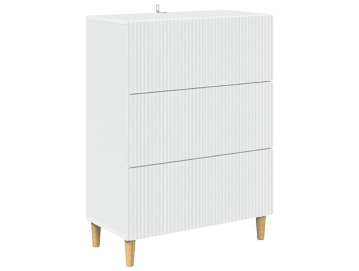 HKTMGDNG Schubladenschrank Weiß 66x34,5x90cm Kommode mit 3 Schubladen Vielseitige Holzwerkstoff Kommode für Wohnzimmer und Flur, bietet strukturierten Stauraum mit 3 geräumigen Fächern.