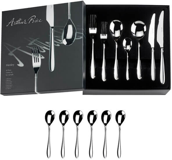 Arthur Price Signature Henley 42 Piece Cutlery Box Set FREE Extra 6 Tea Spoons