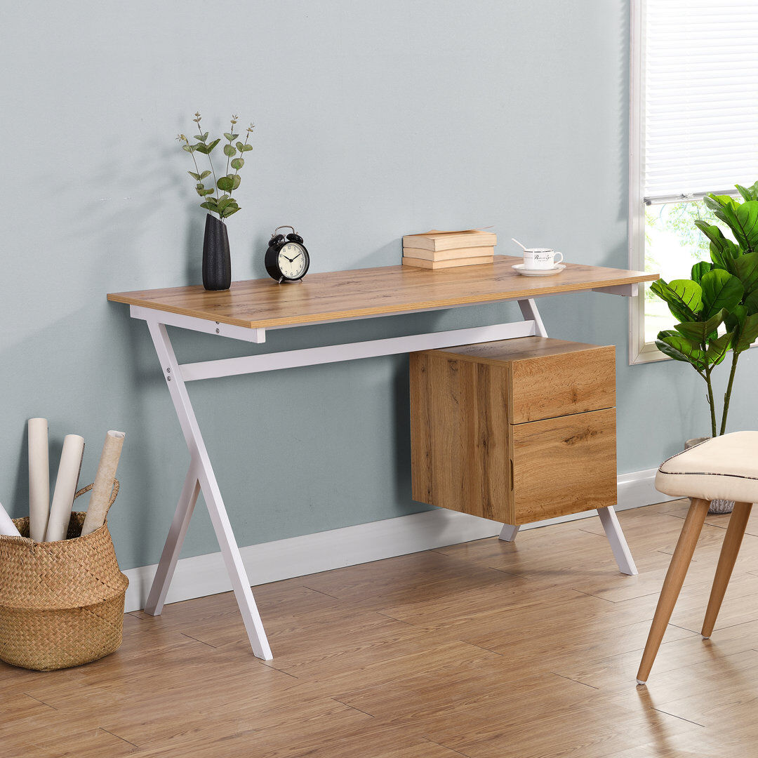 Hykkon Marco Writing Desk Brown 76cm H X 120cm W X 60cm D