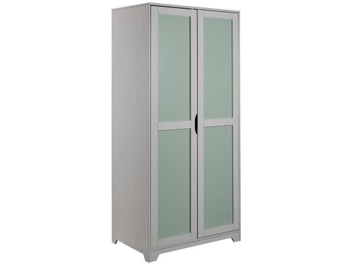 Drehtürenschrank 92cm Prati Hellgrau/Salbeigrün