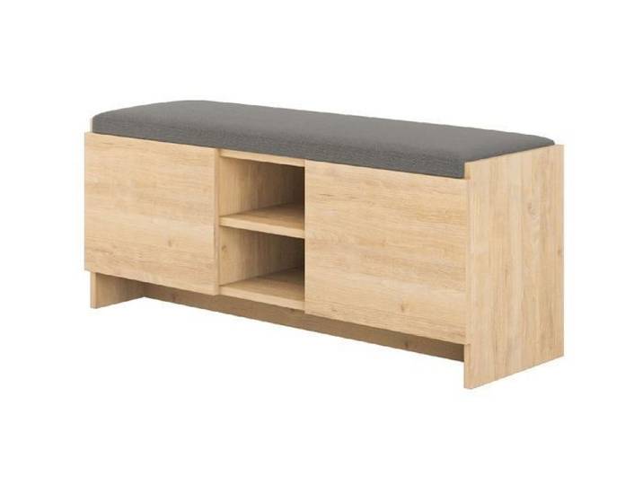 Etagère à chaussures meuble à chaussures avec 2 portes coloris chêne cambrian - longueur 110 x profondeur 37 x hauteur 43 cm