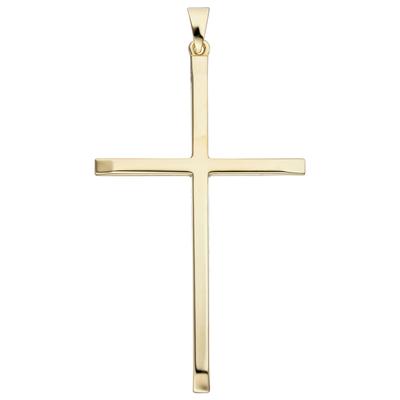 Kreuzanhänger JOBO "Anhänger Kreuz", gold (gelbgold 333), Schmuckanhänger, Damen, Gelbgold 333, 333 Gold