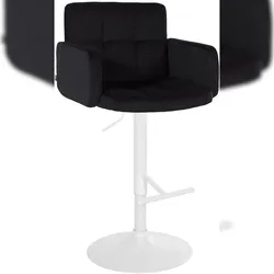 Proregal CHEFGASTRO Barhocker ATACAMA Samt Weiß HxBxT 93x60x56cm Samt Schwarz Barstuhl