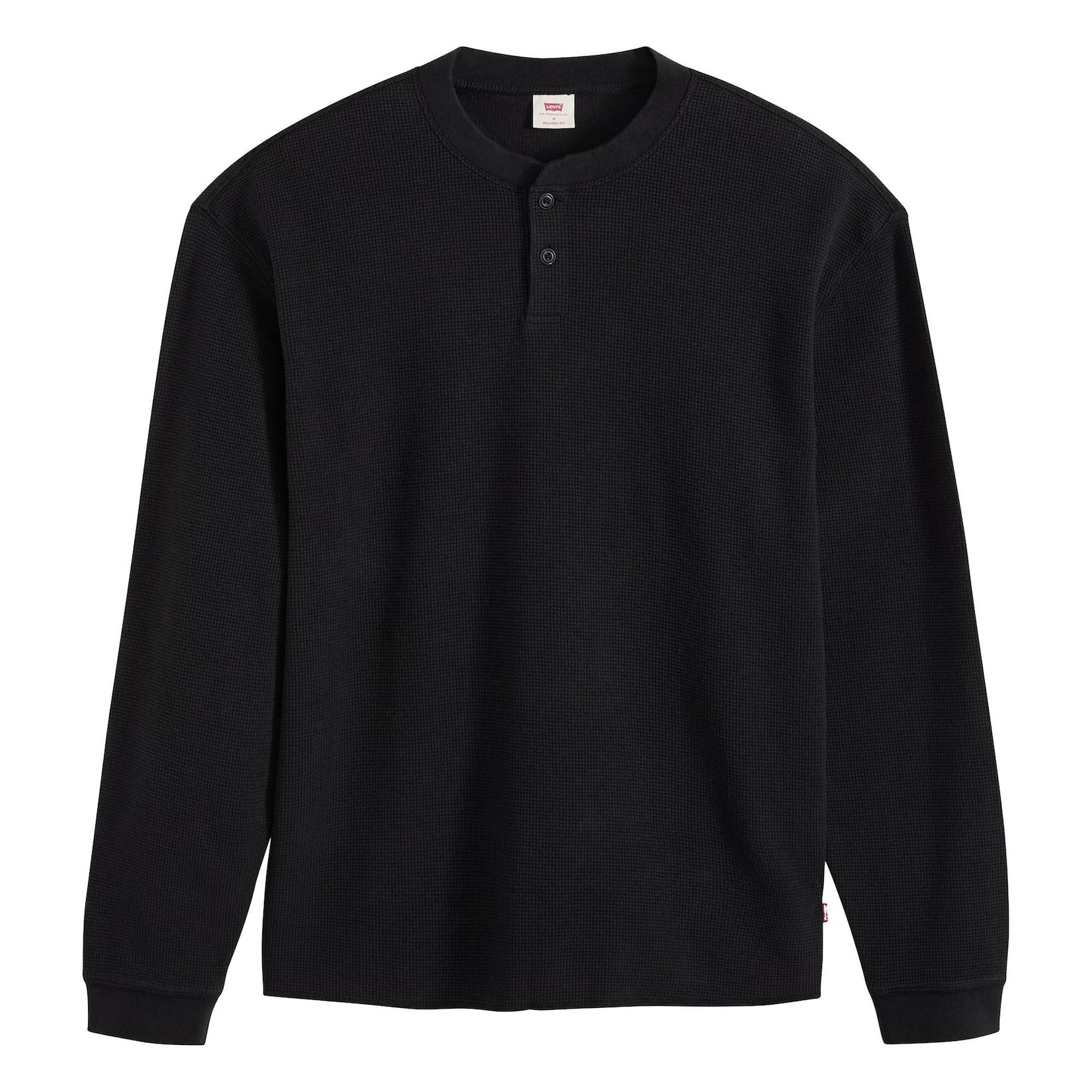 LS Relax Button Henley Herren Sweatshirt