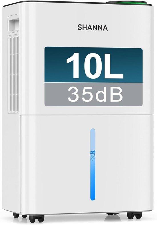 Luftentfeuchter - Weiß - 10 Liter/24 Stunden - Elektrischer Entfeuchter mit Timer und Abluftschlauch - Für Wohnmobile, Badezimmer, Keller