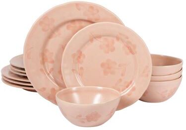 Bloomhouse - 2 Time Oprah's Favorite Things - Made in Portugal Porto Petals 12 Piece Hand Painted Dinnerware Set