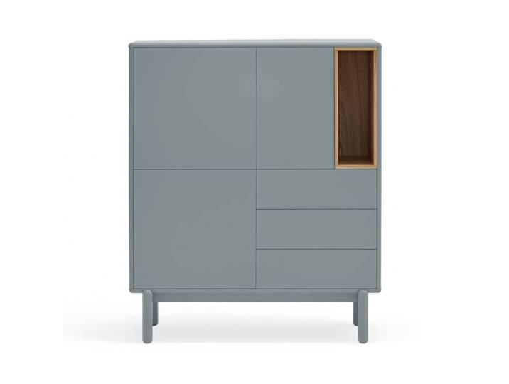 Buffet haut 3 portes 3 tiroirs en bois L100cm - Gris clair