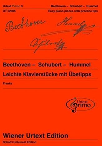 Nils Franke - Beethoven - Schubert - Hummel: 26 leichte Klavierstücke mit Übetipps. Band 3. Klavier. (Urtext Primo - ein neues Konzept für den Einstieg in die Klavierliteratur) - Preis vom 01.10.2026 17:08:56 h