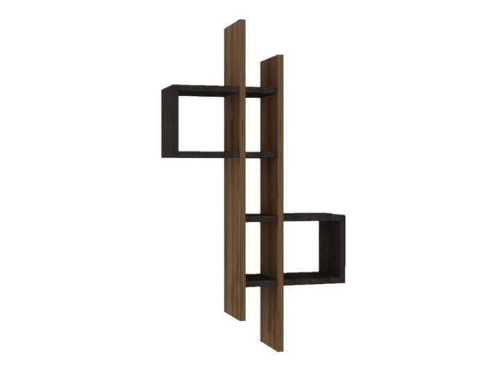 Etagère murale design effet bois gris foncé