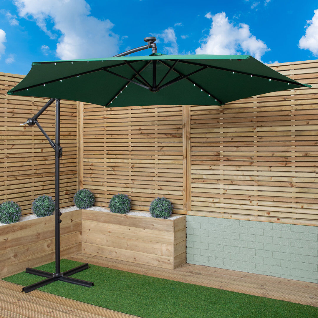 Samuel Alexander Cantilever Parasol with Crank Lift Green 300cm W x 300cm D