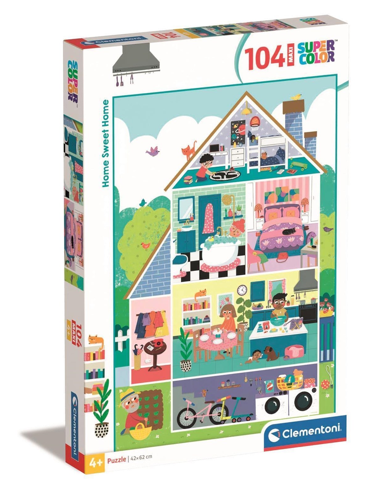 Clementoni Puzzle, Maxi Noli Home Sweet Home, 104-teilig 2D Puzzles