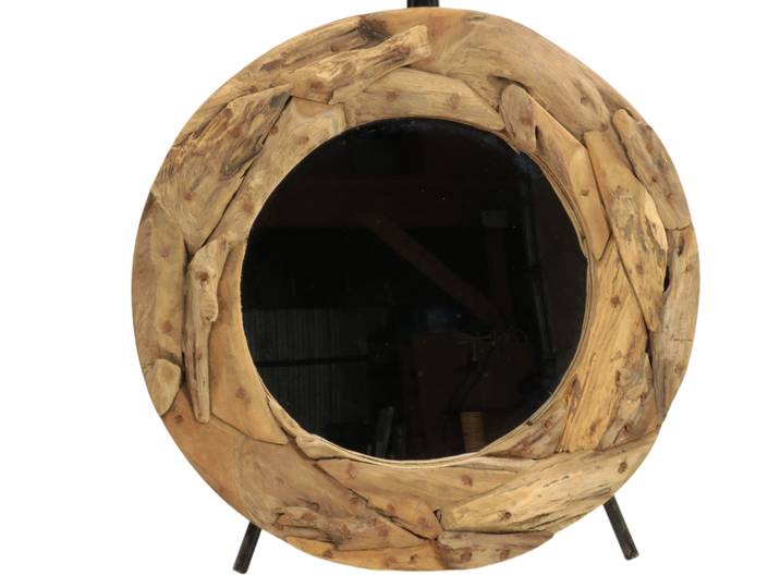 Miroir décoratif en racine de teck