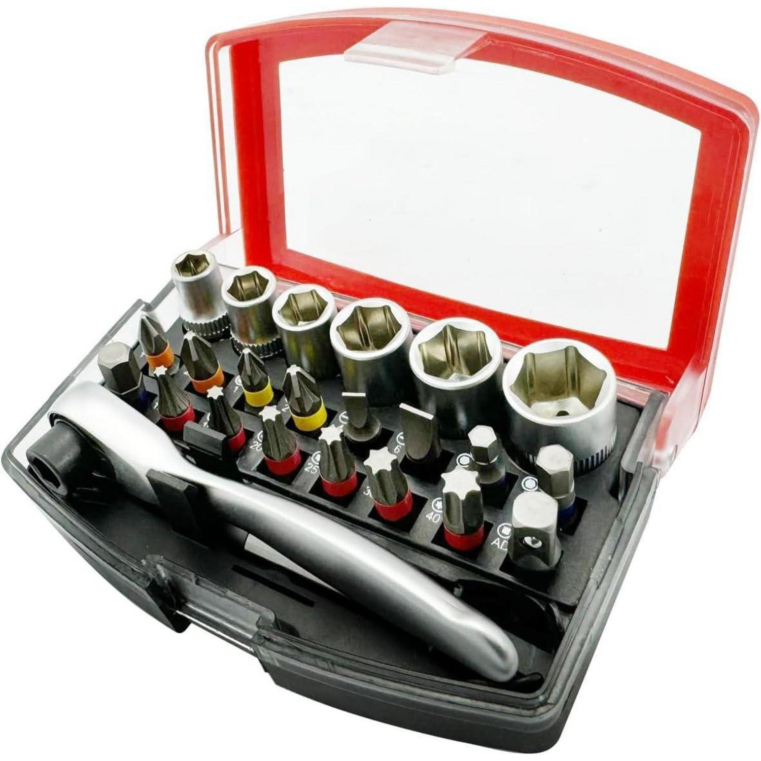 Nortools 24-delige schroevendraaierset met S2-bits, ratelsleutel en magnetische bithouder