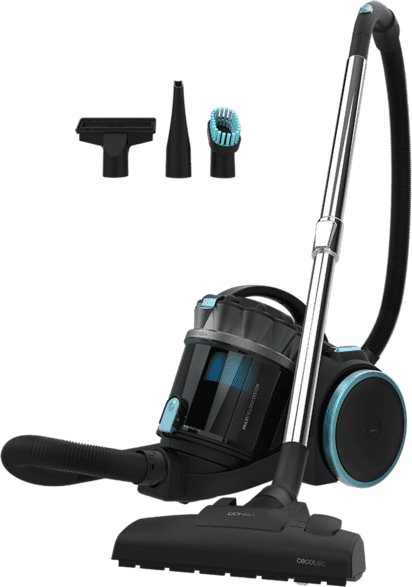 Aspirador sin bolsa - Cecotec Conga Rockstar Multicyclonic XXL Max, 800 W, 20 kPa, Depósito 4 L, Filtro de alta eficiencia, 3 accesorios, Negro