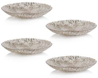 Zodax Chiara Fusion Shallow Glass Serving Bowls, Set of 4