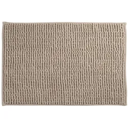 WellHome - Badezimmermatte aus Mikrofaser 40x60 cm in der Farbe Taupebraun - Oruga