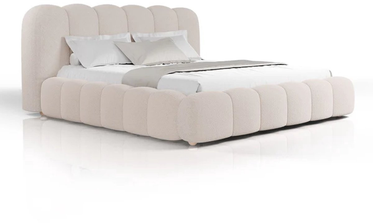 Juskys Gestoffeerd Bed Catania - 180 x 200 cm - Beige