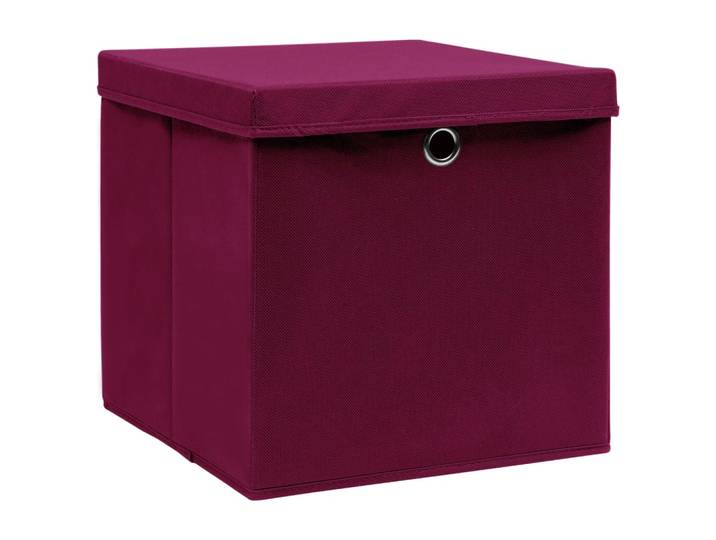 vidaXL Boîtes de rangement avec couvercles 10 pcs. Rouge foncé 32x32x32cm