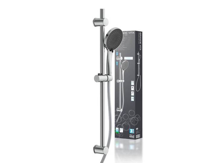 Stangenbrause-Set EISL GRANDE VITA , silber (chrom), H:90cm T:4,5cm, Brausegarnituren, Stangenbrause-Set, Höhenverstellbar / 3-fach verstellbar / Antikalk / wassersparend