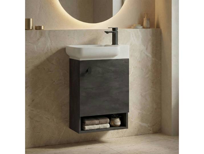 Lave-mains suspendu + vasque ONA - Anthracite