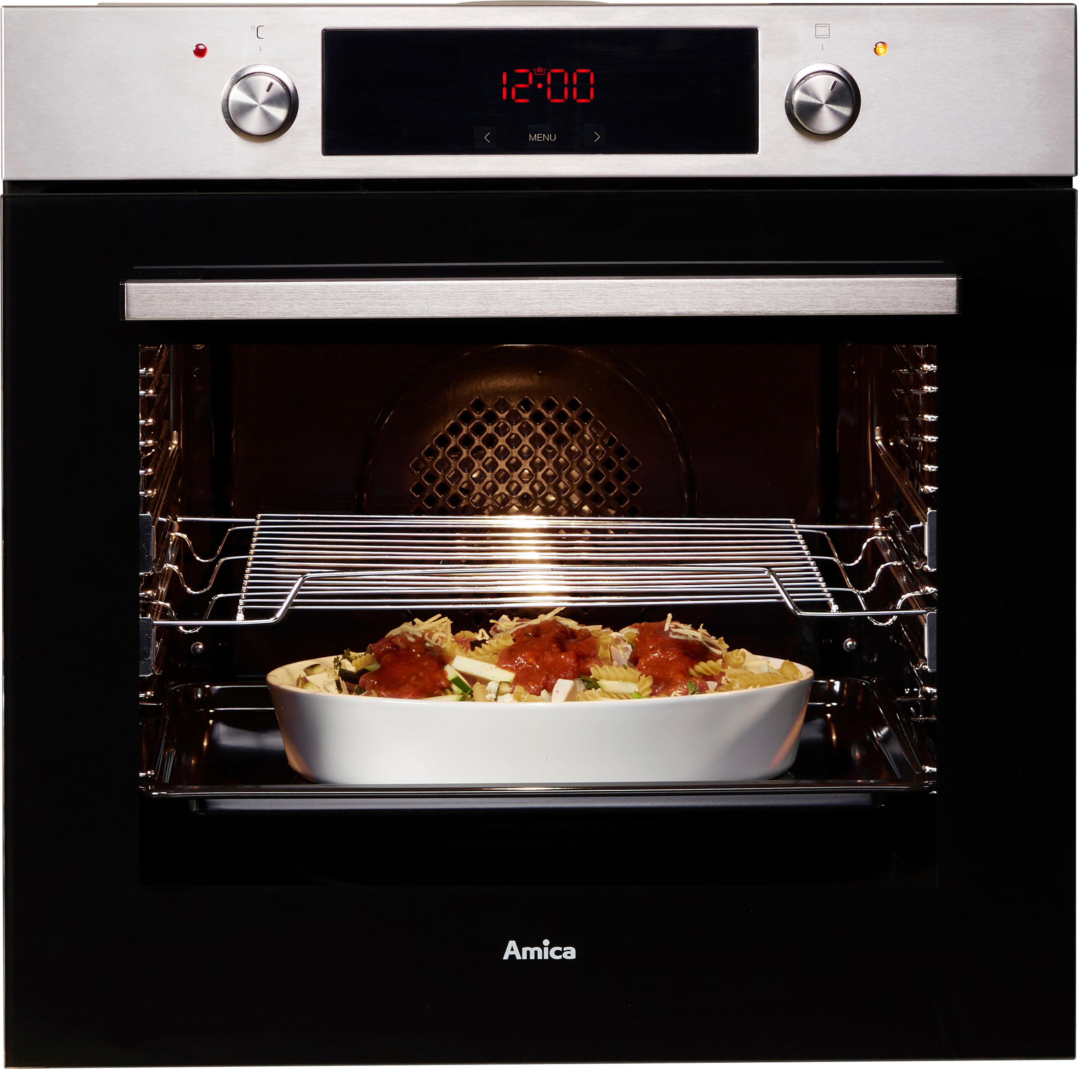 AMICA Backofen "EBX 944 620 E", Energieeffizienz: A, silber (silberfarben), B:59,5cm H:59,5cm T:57,5cm, Backöfen, Viel Platz, hoher Komfort und einfache Reinigung beim Backen, Backofen