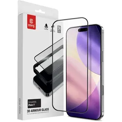 Crong 3D Armor Glass - gehärtetes Glas für iPhone 17 + Montage- Rahmen