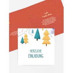 Weihnachtseinladung geschäftlich selbst gestalten mit Spruch und Fotos im Onlinedesigner bei Meine-Kartenmanufaktur.de