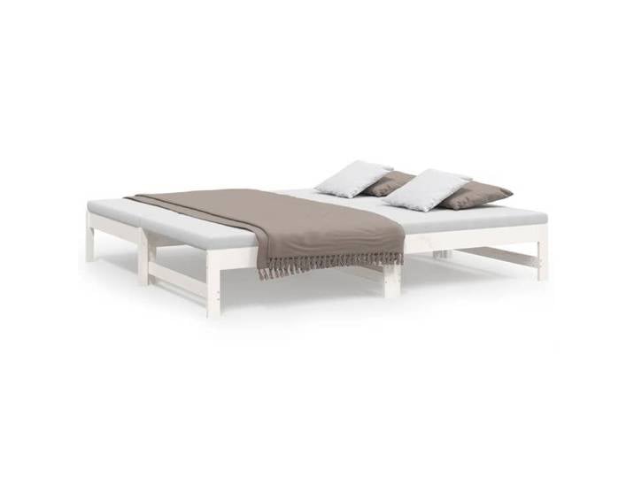 UU*NEW Lit coulissant - Blanc 2x(75x190) cm - Bois de pin massif LL167179
