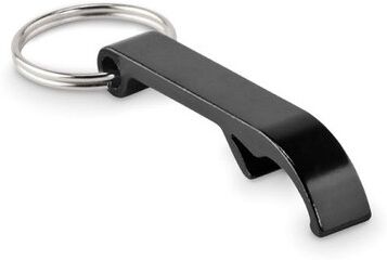 Porte-clés s en aluminium recyclé décapsuleur pratique personnalisé - OVIKEY aluminium noir