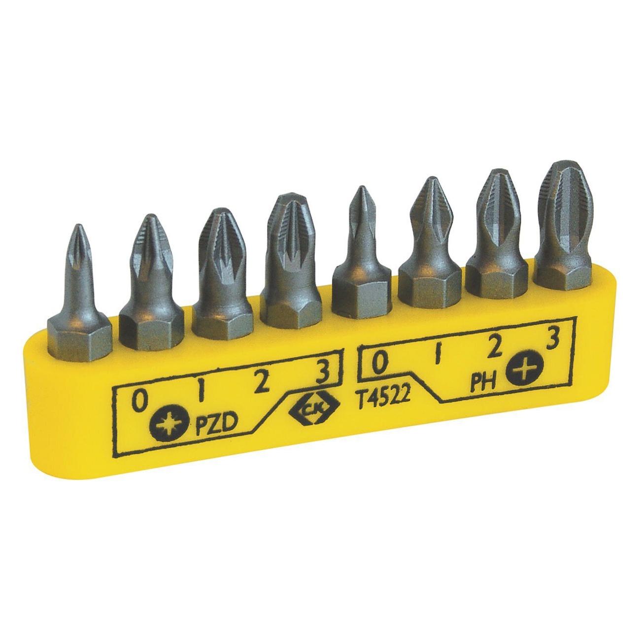 C.K Magma Bit-Set 8teilig T4522 Kreuzsch (Kreuz Phillips PH, Kreuz Pozidriv PZ) (T4522)