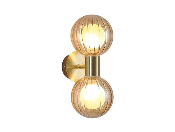 Searchlight Wandlampe Lumisphere, dimmbar, messing / gold, für Badezimmer, Glas, Wandleuchte, Wandlampe Bad