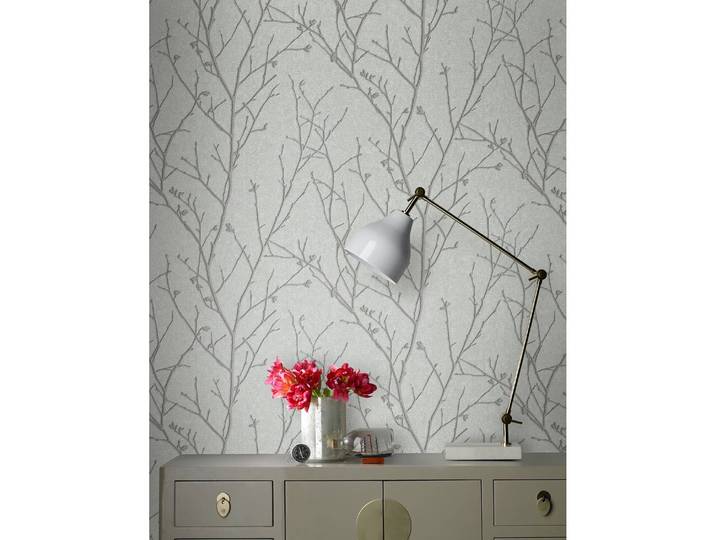 Vliestapete Water Silk Spring 52 x 1005 x 0cm Silber