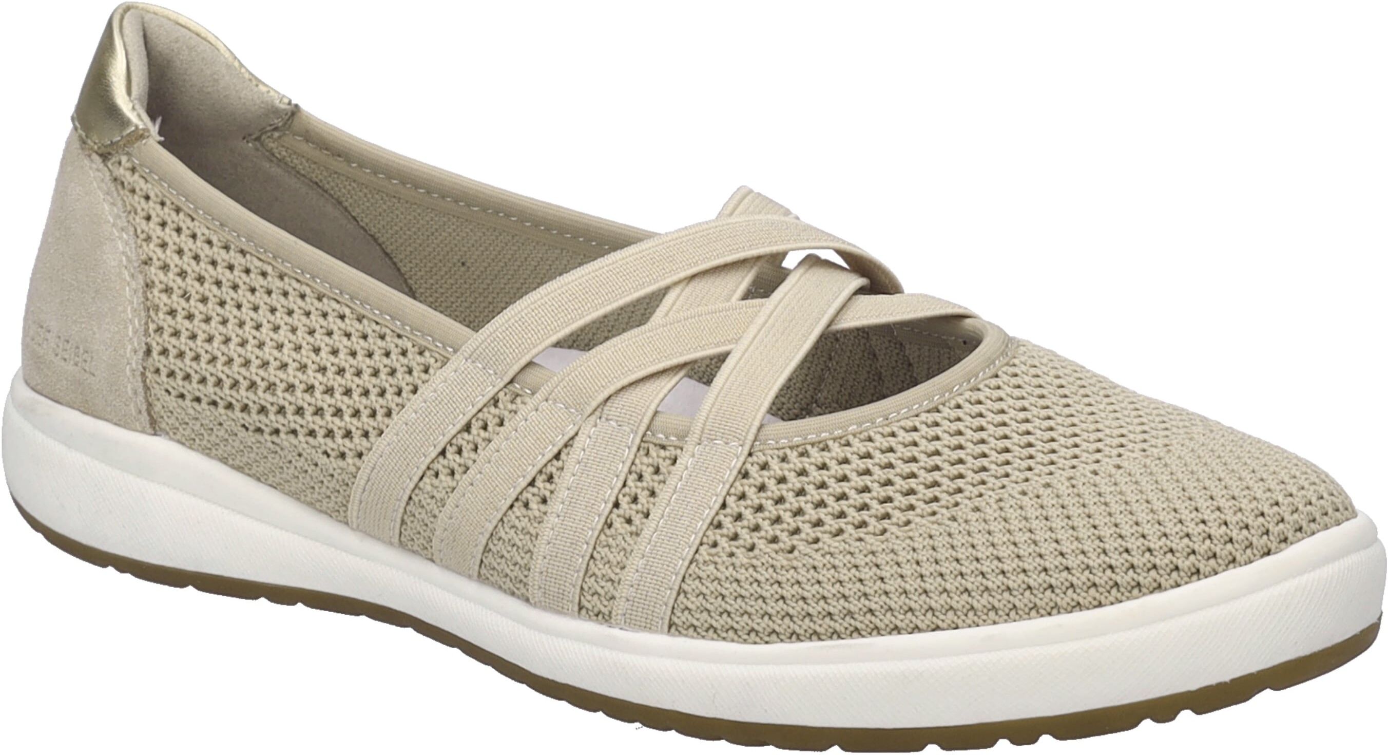 Riemchenballerina JOSEF SEIBEL "Caren 67", Damen, Gr. 36, Leder Textil, schwarz (ceramic), Leder, Textil, Schuhe Riemchenballerina, Slipper, Sneaker, Schlupfschuh mit Leder Einsatz an der Ferse ceramic 36, Leder Textil