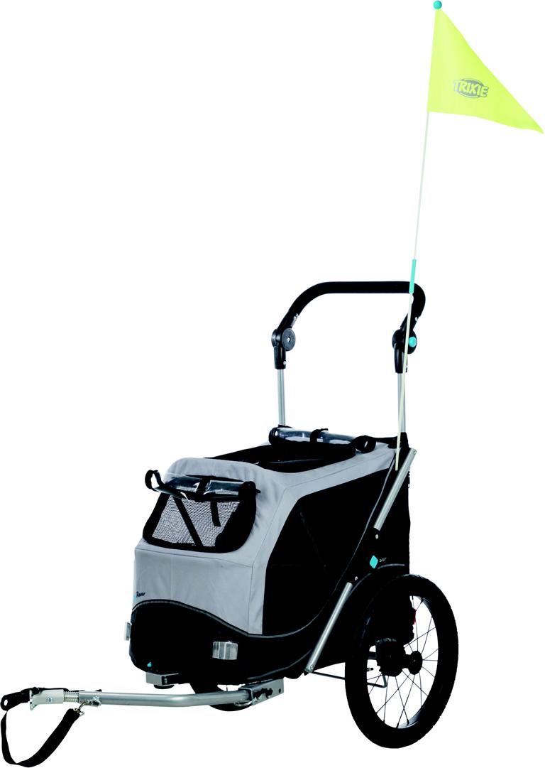 TRIXIEHEIMTIERBEDARF Fahrrad-Anhänger, faltbar S: 58 93 74/114 cm grau 16887449