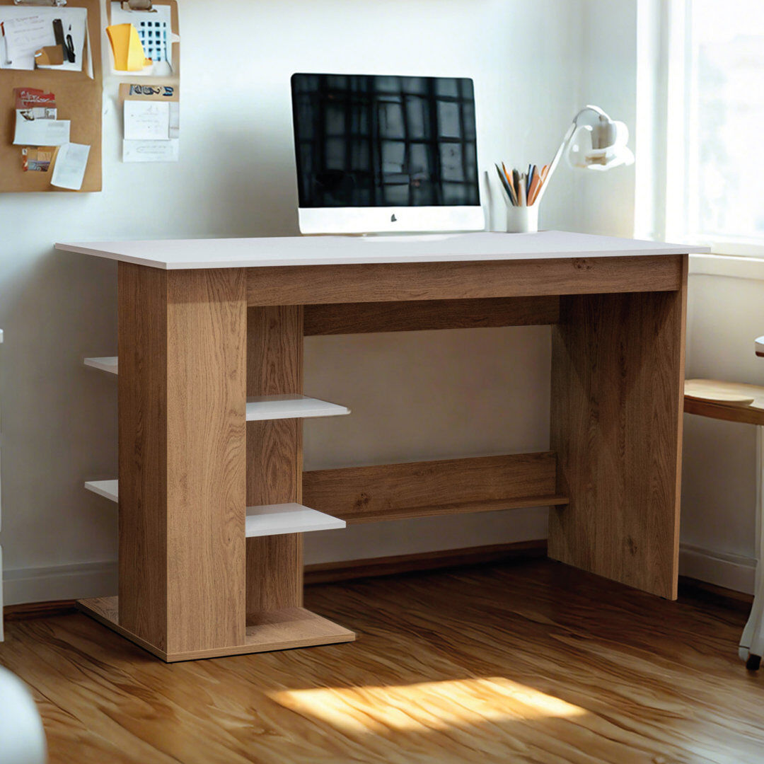 17 Stories Harris Desk White 75.7cm H X 120cm W X 59.6cm D