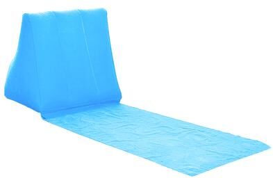 Cozy Casa Charm Inflatable Beach Cushion Backrest Portable PVC Flocked Lounger For Beach And Camping blue