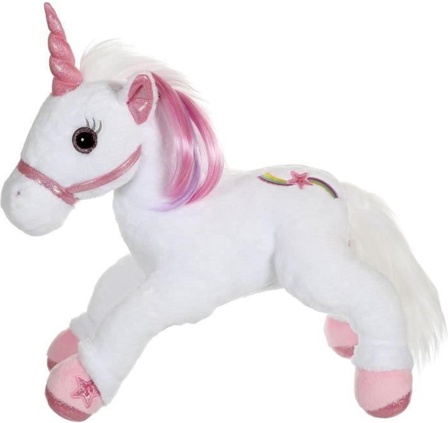 Joy Toy Lica Bella Fairy and Light Interactive Unicorn Knuffel - 35 cm - Wit - Roze