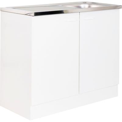 Spülenschrank OPTIFIT "Helsinki", weiß, B:100cm H:84,5cm T:50cm, Holzwerkstoff, Schränke, Spülenschrank