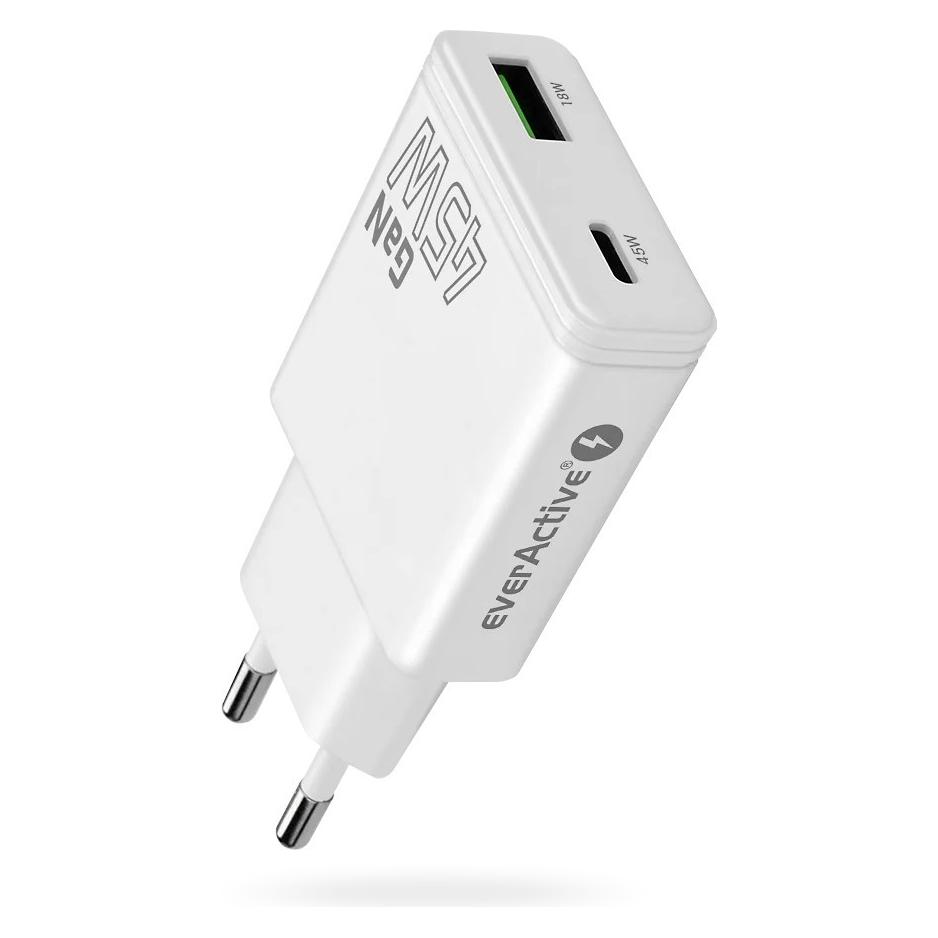 Everactive Ladegerät 45W 1xUSB 1xUSB-C SC-460Q (45 W, 2 Ports) (everActive)