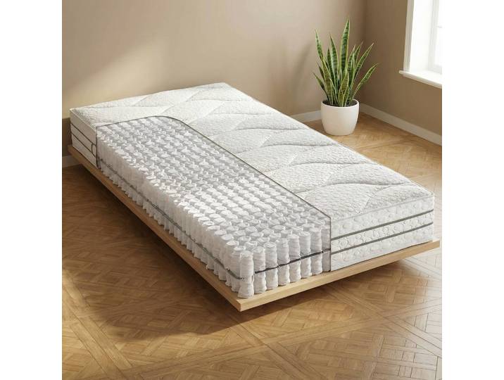 Tonnentaschenfederkernmatratze Flex T 120 x 200cm H2 Polyester Weiß