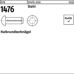 Halbrundkerbnagel DIN 1476 2x 10 Stahl 500 Stück