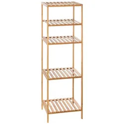 5Five, Badezimmerregal, Opbergrek met 5 niveaus voor de badkamer natuurlijk bamboe 35x32x77 cm naturel hout (35 x 32 x 77 cm)
