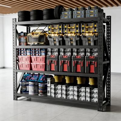 Telepassa Metal Heavy Duty Adjustable Garage Shelves Industrial Storage Unit for Warehouse