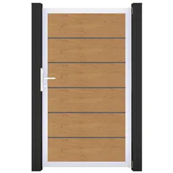 GroJa BasicLine PVC Stecksystem Premium Universal Einzeltor mit Alurahmen asteiche_natur