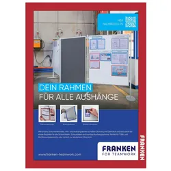 FRANKEN Magnetrahmen selbstklebend PRO A4 rot