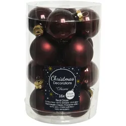 Christmas Decorations 16 Weihnachtskugeln 35mm Glas Christbaumkugeln Weihnachtsbaumkugeln dunkelbraun