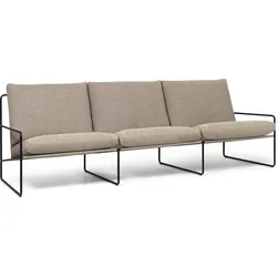 Desert Sand Gartensofa dreifach mit schwarzem Rahmen