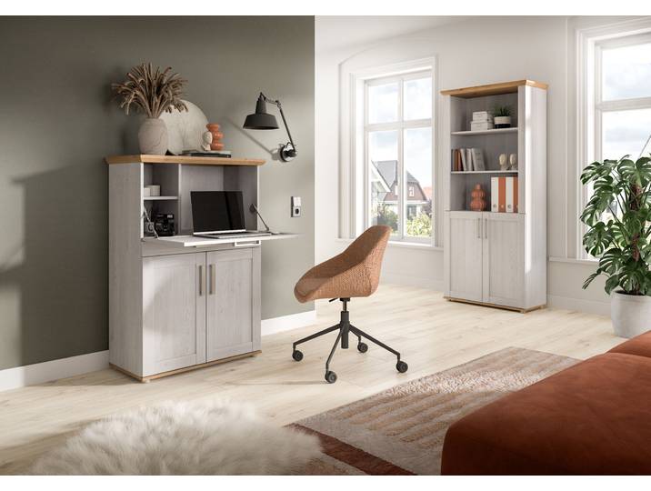 Secrétaire Verona 84 x 122 x 42cm Blanc/Marron