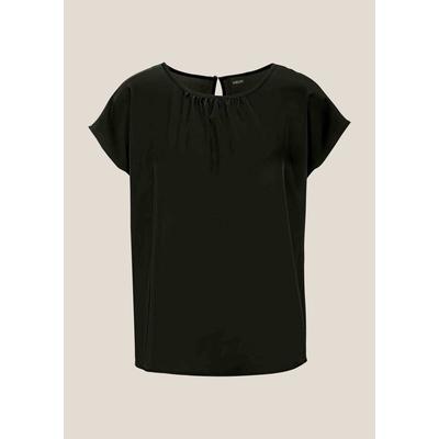 Shirtbluse MADELEINE "Blusenshirt Elegante Satinbluse in A-Linie", Damen, Gr. 38, schwarz, Obermaterial: 100% Polyester PES., Modern, normal, Blusen